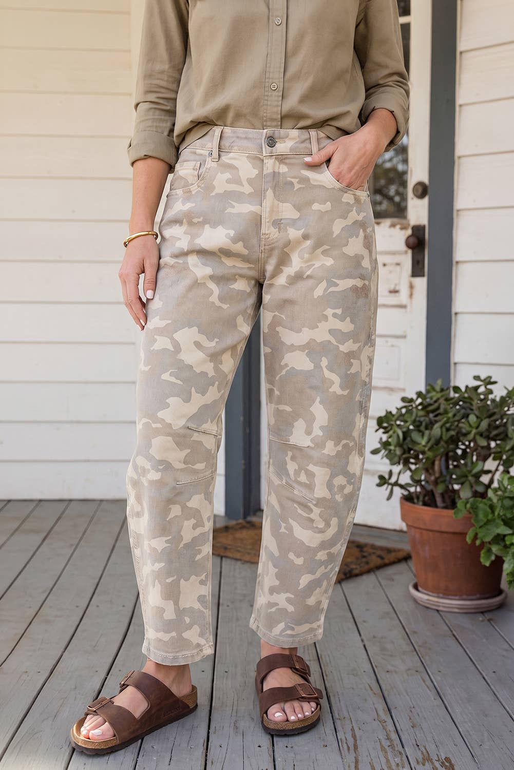 Camo Barrel Jeans