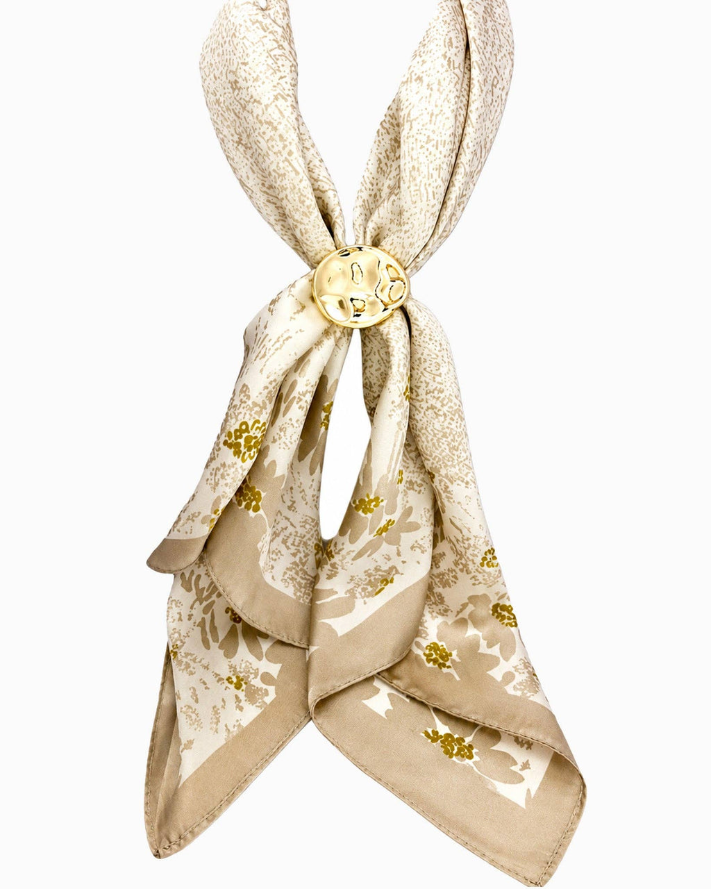 Adjustable Organic Pebble Scarf Necklace: Ivory