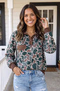 Camouflage Half Button Sweatshirt